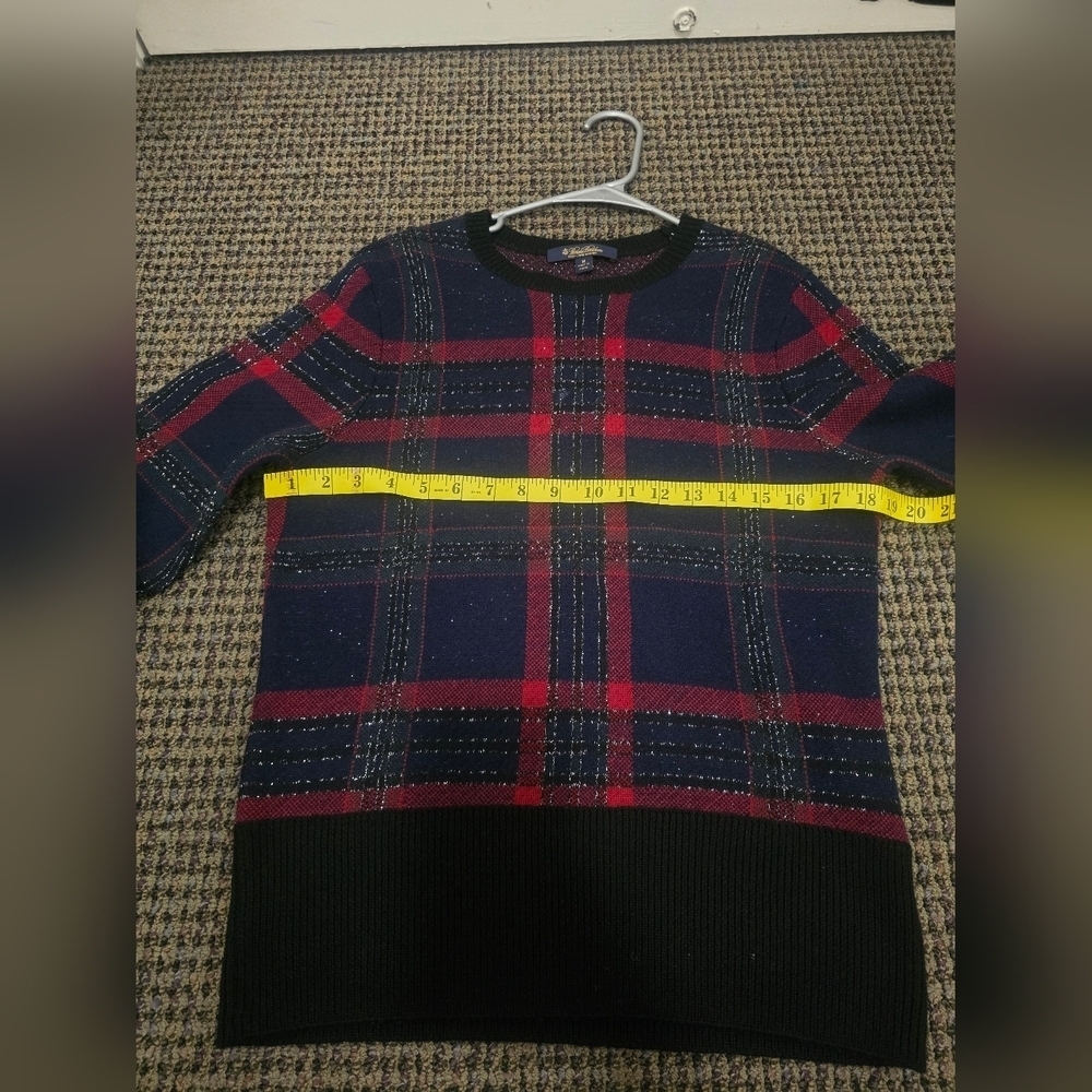Navy and Red Plaid Sweater - Picture 9 of 10